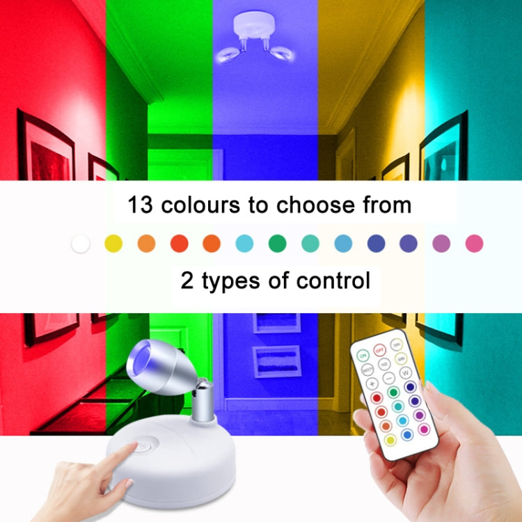 C1556 Single Head 2 Lights Wireless RGB Remote Control Cabinet Ambient Spotlight - Novelty Lighting by PMC TechLife | Online Shopping South Africa | PMC TechLife | Buy Now Pay Later Mobicred