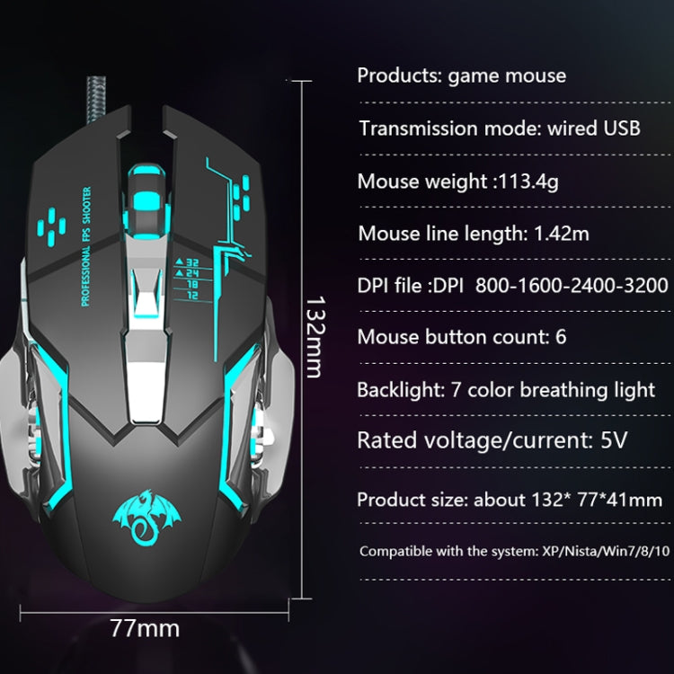 LEAVEN X6 6 Keys Game Computer Ergonomic Wired Mouse, Cable Length: 1.42m(White) - Wired Mice by LEAVEN | Online Shopping South Africa | PMC Jewellery | Buy Now Pay Later Mobicred