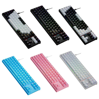 Dark Alien K710 71 Keys Glowing Game Wired Keyboard, Cable Length: 1.8m, Color: Black White Red Shaft - Wired Keyboard by Dark Alien | Online Shopping South Africa | PMC Jewellery | Buy Now Pay Later Mobicred