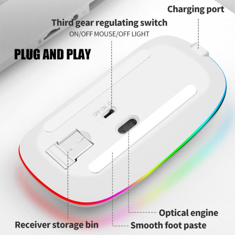 XUNSVFOX XYH50 4 Keys USB Charging Business Office Wireless Light Mouse(Black) - Wireless Mice by XUNSVFOX | Online Shopping South Africa | PMC Jewellery