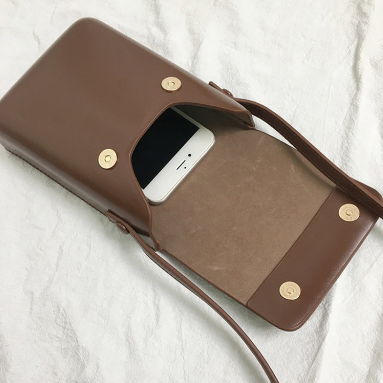 Fashion Versatile Vertical Models Single Shoulder Crossbody Mobile Phone Bag, Color: Brown - Single-shoulder Bags by PMC TechLife | Online Shopping South Africa | PMC TechLife | Buy Now Pay Later Mobicred