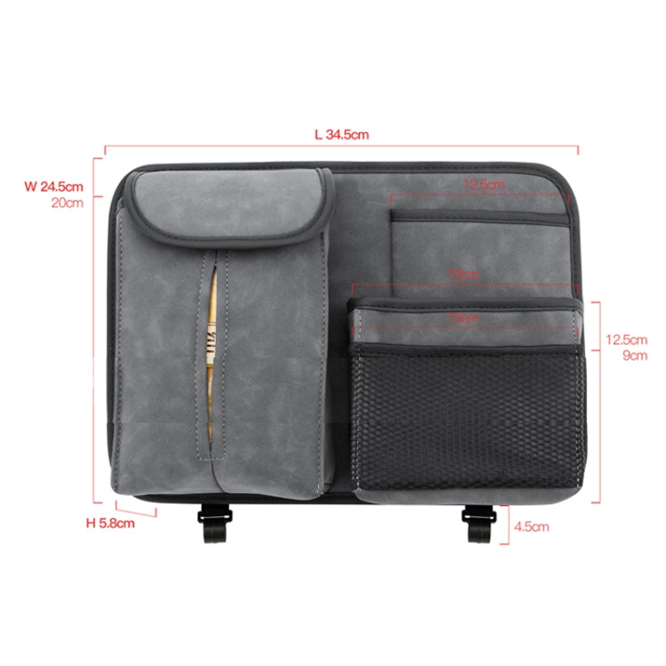 DE RAN FU Flip Fur Car Seat BackTissue Box Storage Hanging Bag With Hook(Blue) - Tissue Boxes by PMC TechLife | Online Shopping South Africa | PMC TechLife | Buy Now Pay Later Mobicred