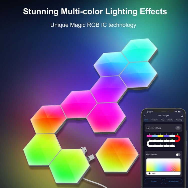 12pcs / Set Gaming Ambient Light Smart Chiclet Backdrop Quantum Wall Light, Versions: Bluetooth - Novelty Lighting by PMC TechLife | Online Shopping South Africa | PMC TechLife | Buy Now Pay Later Mobicred