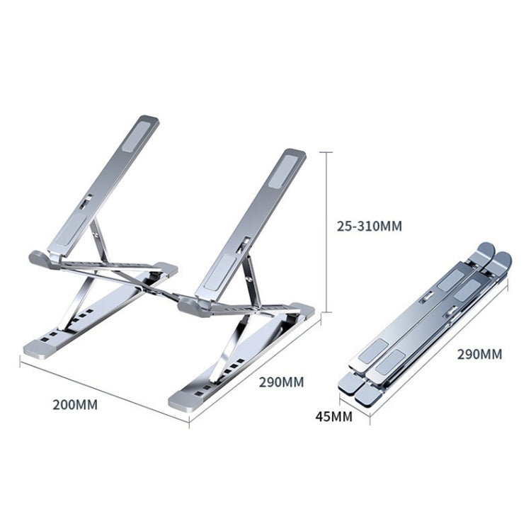 N8 Double-layer Foldable Lifting Aluminum Alloy Laptop Heat Dissipation Stand, Color: Silver - Laptop Stand by PMC Jewellery | Online Shopping South Africa | PMC Jewellery | Buy Now Pay Later Mobicred