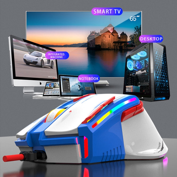 K-Snake Q15 9 Keys RGB Light Effect Wired Mechanical Mouse, Cable Length: 1.5m(White) - free shipping - PMC Jewellery - Order now!