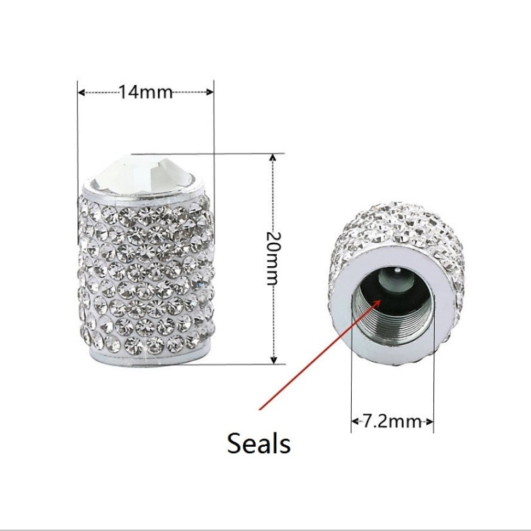 Car Tyre Aluminium Full Diamond Valve Cap With Seal(Red) - Tire Valve Caps by PMC TechLife | Online Shopping South Africa | PMC TechLife | Buy Now Pay Later Mobicred