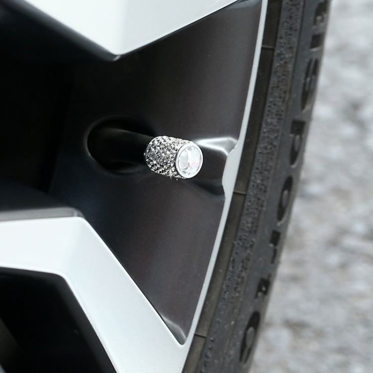 Car Tyre Aluminium Full Diamond Valve Cap With Seal(Red) - Tire Valve Caps by PMC TechLife | Online Shopping South Africa | PMC TechLife | Buy Now Pay Later Mobicred