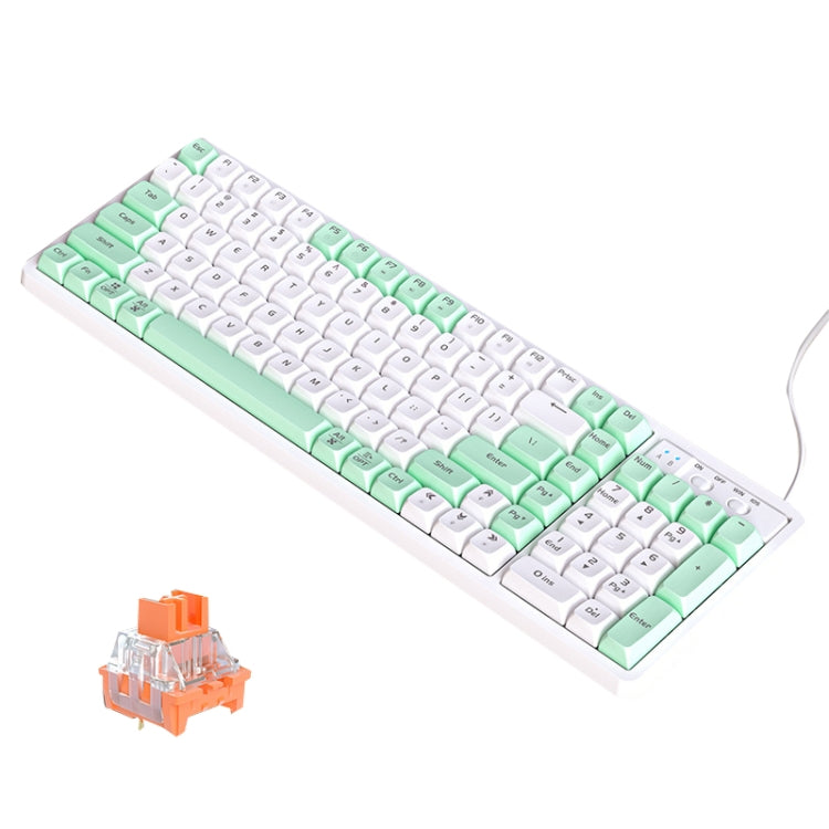 LANGTU GK102 102 Keys Hot Plugs Mechanical Wired Keyboard. Cable Length: 1.63m, Style: Gold Shaft (Matcha Green) - Wired Keyboard by LANGTU | Online Shopping South Africa | PMC Jewellery | Buy Now Pay Later Mobicred