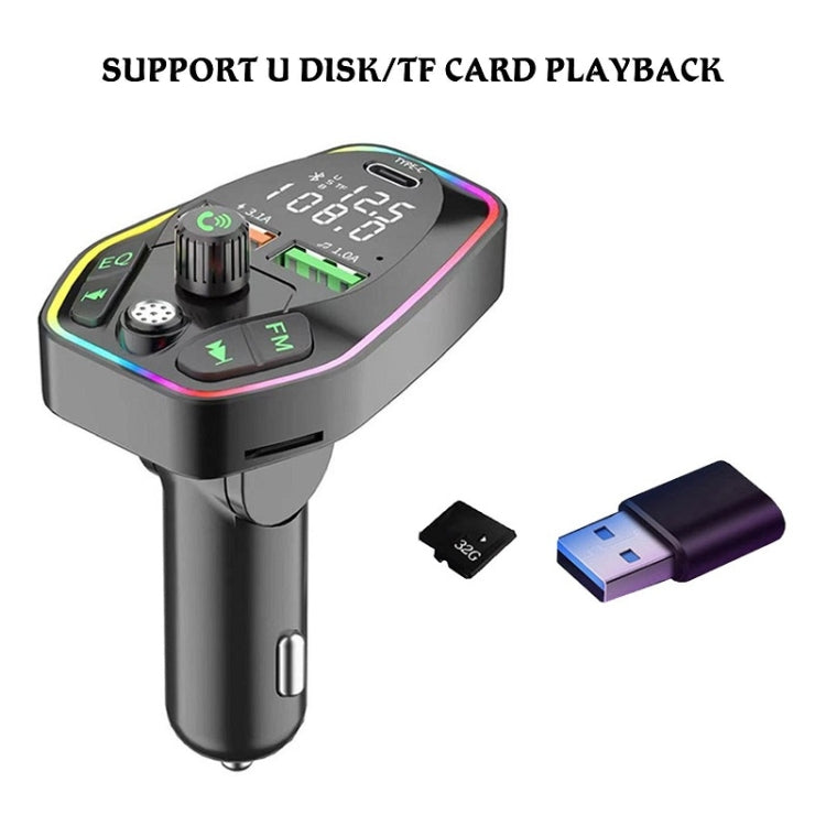 Q10 Car Bluetooth MP3 With TYPE-C Port PD Charging FM Transmitter - Bluetooth Car Kits by PMC TechLife | Online Shopping South Africa | PMC TechLife | Buy Now Pay Later Mobicred