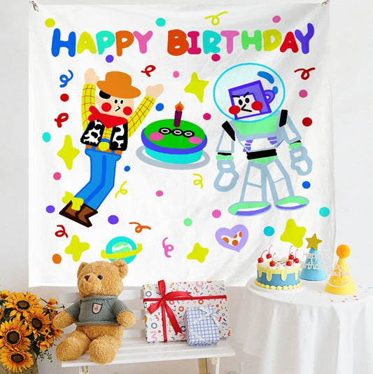 Birthday Layout Hanging Cloth Children Photo Wall Cloth, Size: 180x230cm Velvet(10) - Cartoon by PMC Jewellery | Online Shopping South Africa | PMC Jewellery | Buy Now Pay Later Mobicred