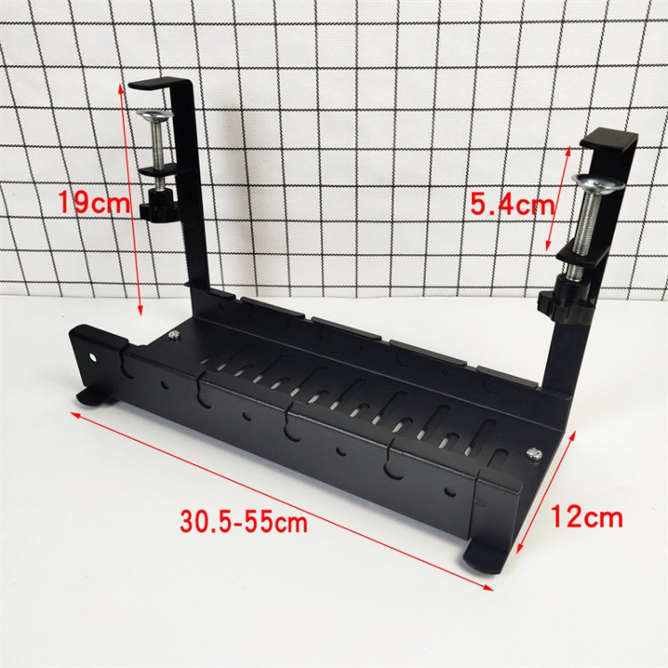 Stretchable Under Desk Cable Management Tray Carbon Steel Cable Organizer Cable Storage Rack(White) - Shelf & Hooks by PMC TechLife | Online Shopping South Africa | PMC TechLife