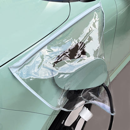 Electric Vehicle Charging Port Magnetic Transparent Rain Cover(Blue) - Waterproof Covers by PMC Jewellery | Online Shopping South Africa | PMC Jewellery