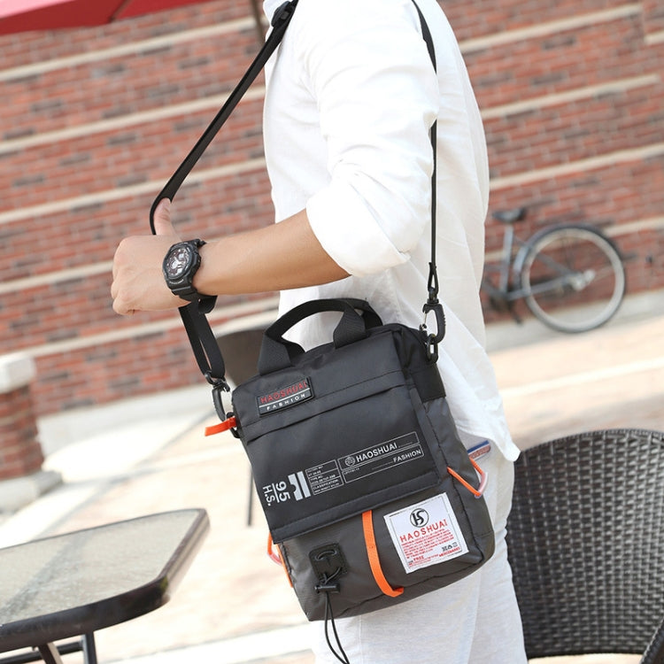 HAOSHUAI 206-1 Men Handheld Crossbody Bag Outdoor Waterproof Cloth Bag(Black) - Crossbody Bags by HAOSHUAI | Online Shopping South Africa | PMC Jewellery | Buy Now Pay Later Mobicred