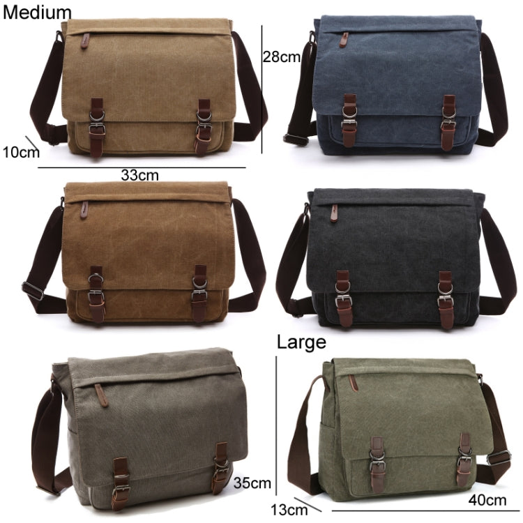 Versatile Canvas Shoulder Messenger Bag Business Computer Bag, Color: Coffee Medium - Single-shoulder Bags by PMC Jewellery | Online Shopping South Africa | PMC Jewellery