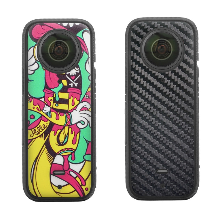 Sunnylife IST-TZ485 For DJI Insta360 X3 Panoramic Camera PVC Protection Scraper Film Stickers(Hip -hop+Carbon Pattern Black) - Protective Film & Stickers by Sunnylife | Online Shopping South Africa | PMC Jewellery | Buy Now Pay Later Mobicred