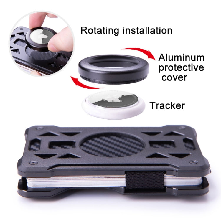 For AirTag Tracker Card Holder Metal Anti-Theft RFID Wallet(B Model Black) - free shipping - PMC TechLife - Order now!