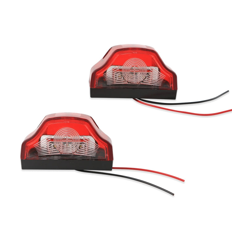 2pcs MK-198 3LED Van / Truck / Trailer White Light License Plate Lamp(Red) - License Plate Lights by PMC TechLife | Online Shopping South Africa | PMC TechLife | Buy Now Pay Later Mobicred