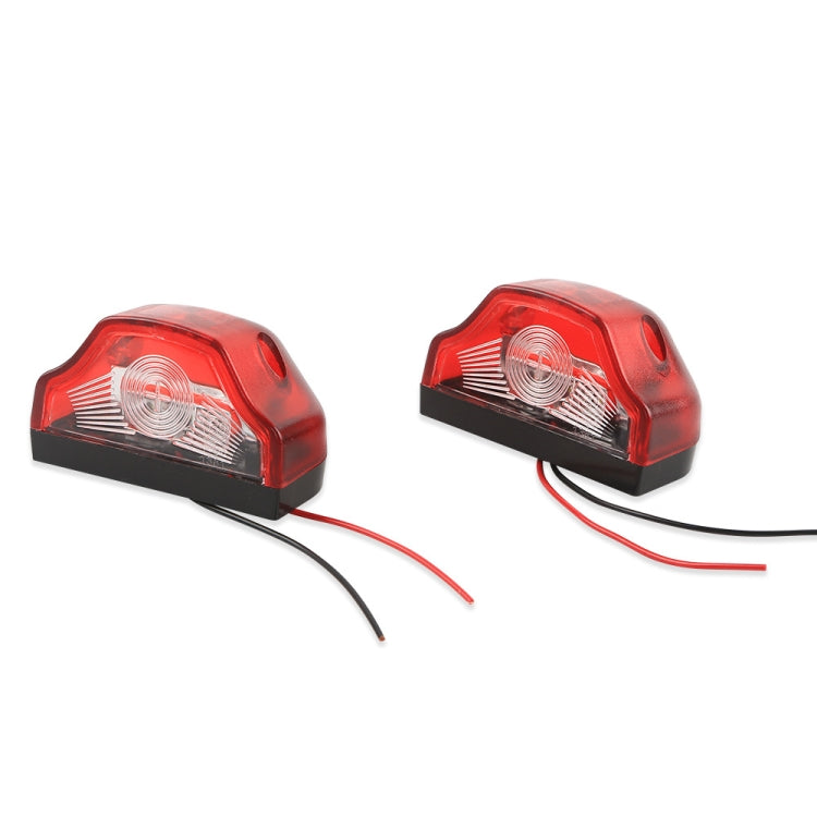 2pcs MK-198 3LED Van / Truck / Trailer White Light License Plate Lamp(Red) - License Plate Lights by PMC TechLife | Online Shopping South Africa | PMC TechLife | Buy Now Pay Later Mobicred