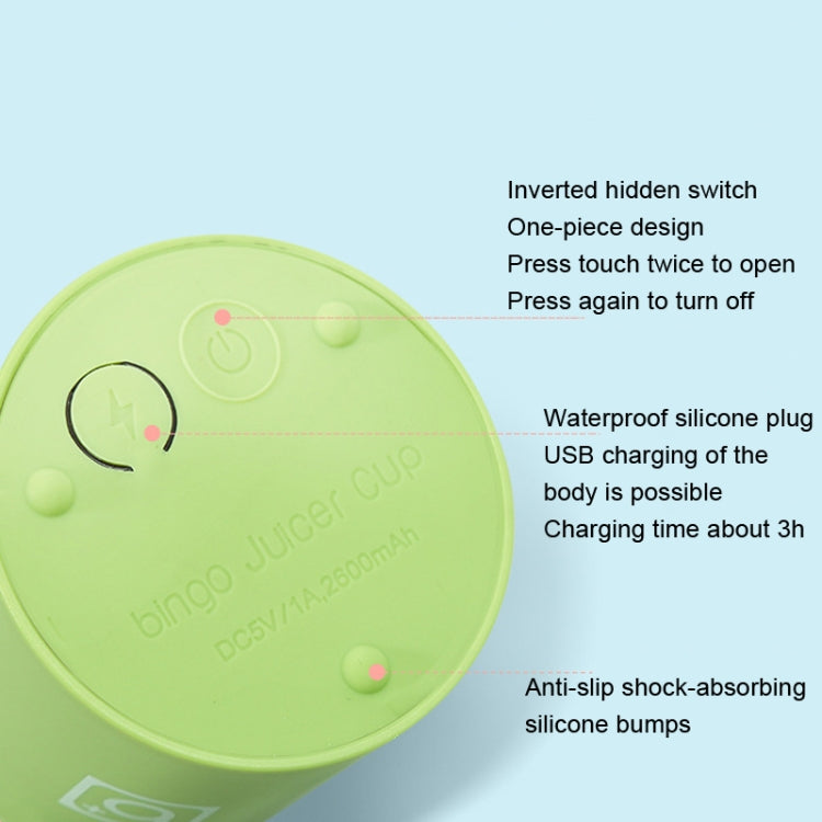 Bingo Mini Portable Juicer Home 6 Knife Head Charging Electric Juice Cup(Macaron Green) - free shipping - PMC TechLife - Order now!