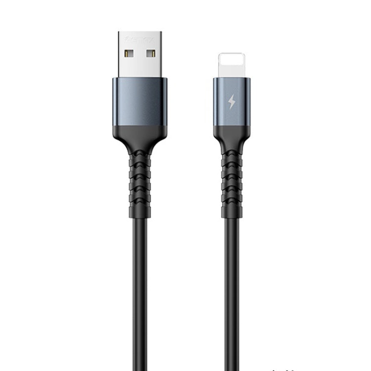 REMAX RC-C008 USB To 8 Pin 2.4A TPE Soft Anti-breakage Data Cable,Length 1m(Black) - Normal Style Cable by REMAX | Online Shopping South Africa | PMC Jewellery | Buy Now Pay Later Mobicred