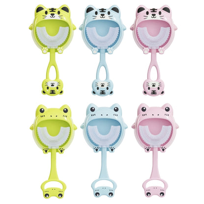 S8 2pcs Children Cartoon Animal Manual U-shaped Silicone Toothbrush for 2-12 Years Old(Green Frog) - Toothbrushes by PMC Jewellery | Online Shopping South Africa | PMC Jewellery