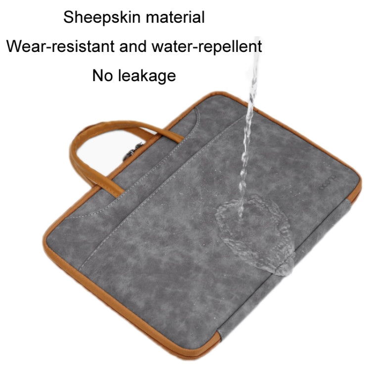 Baona Leather Fully Open Portable Waterproof Computer Bag, Size: 14 inches(Gray Brown) - 14.1 inch by Baona | Online Shopping South Africa | PMC Jewellery | Buy Now Pay Later Mobicred