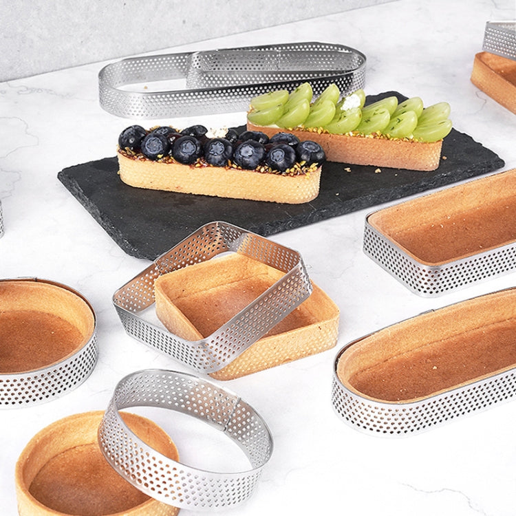 BN1006 Stainless Steel Mousse Circle Thickened Perforated Cake Mold DIY Baking Tools, Specification: Oval 7.2 inches - free shipping - PMC TechLife - Order now!