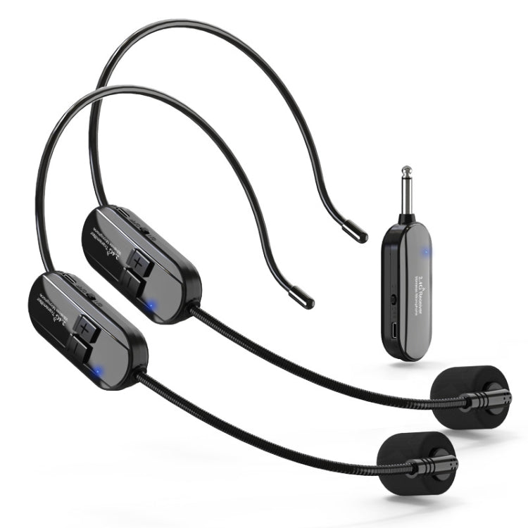 1 for 2 6.35mm Interface Wireless Head-Mounted Condenser Microphone Anti-Howling Loudspeaker - Microphone by PMC TechLife | Online Shopping South Africa | PMC TechLife | Buy Now Pay Later Mobicred