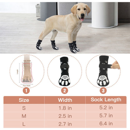4pcs Dog Knitted Breathable Footwear Outdoor Non-slip Pet Socks, Size: M(Black) - Socks by PMC Jewellery | Online Shopping South Africa | PMC Jewellery