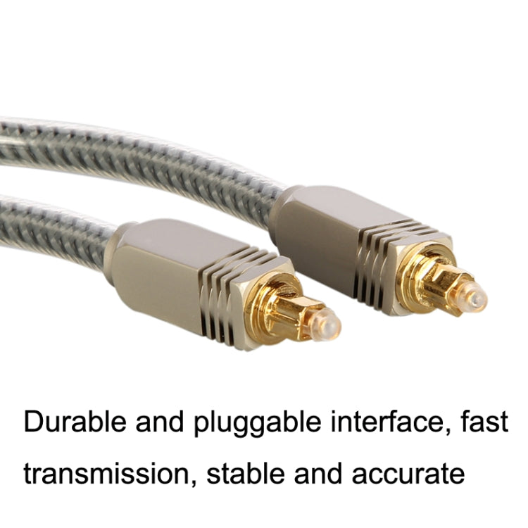 EMK YL/B Audio Digital Optical Fiber Cable Square To Square Audio Connection Cable, Length: 10m(Transparent Gray) - free shipping - PMC Jewellery - Order now!