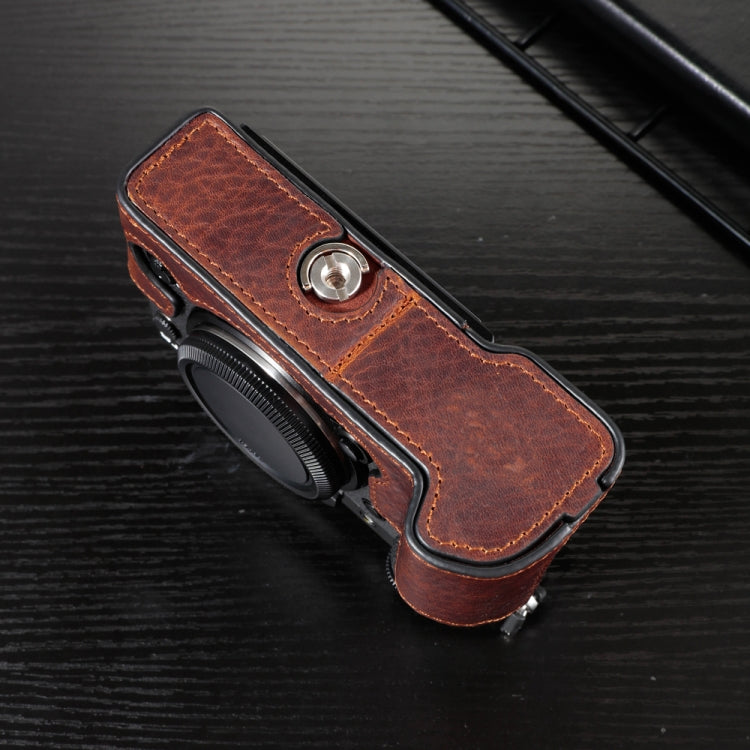For FUJIFILM X-T5 Camera Cowhide Bag Anti-scratch Protective Case Base Cover(Brown) - Leather Bag by PMC TechLife | Online Shopping South Africa | PMC TechLife | Buy Now Pay Later Mobicred