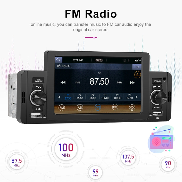 A3107 5 inches Car MP5 Wired CarPlay Universal Bluetooth Player With Microphone, Style: Standard+ 4 Lights Camera - Car MP3 & MP4 & MP5 by PMC Jewellery | Online Shopping South Africa | PMC Jewellery | Buy Now Pay Later Mobicred