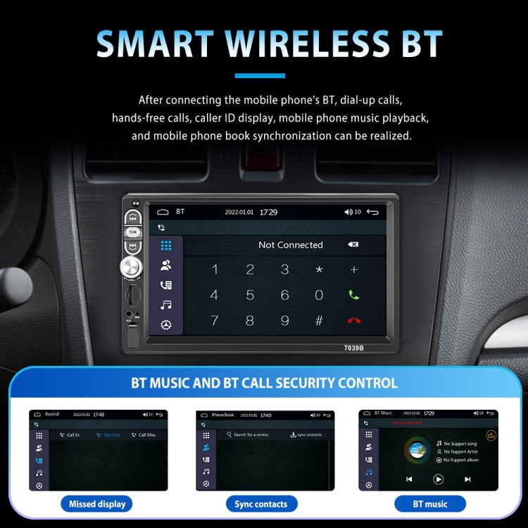 A3061 7 Inches MP5 Bluetooth Player Universal Wired CarPlay Reversing Image Integrated, Style: Standard+8 Lights Camera - Car MP3 & MP4 & MP5 by PMC Jewellery | Online Shopping South Africa | PMC Jewellery | Buy Now Pay Later Mobicred