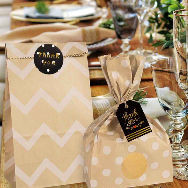 24 In 1 Point Striped Cowhide Paper Bag Retro Thanks Gift Bag Party Bakery Biscuits Candy Bag(Style 2) - Gift Bags & Wrapping Supplies by PMC TechLife | Online Shopping South Africa | PMC TechLife