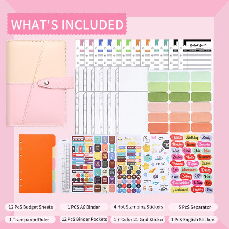 A6 YMX-012 PU Leather Budget Binder Notebook Macaron Color Matching Handbook(Yellow+Light Green) - Notebooks by PMc TechLife | Online Shopping South Africa | PMc TechLife | Buy Now Pay Later Mobicred