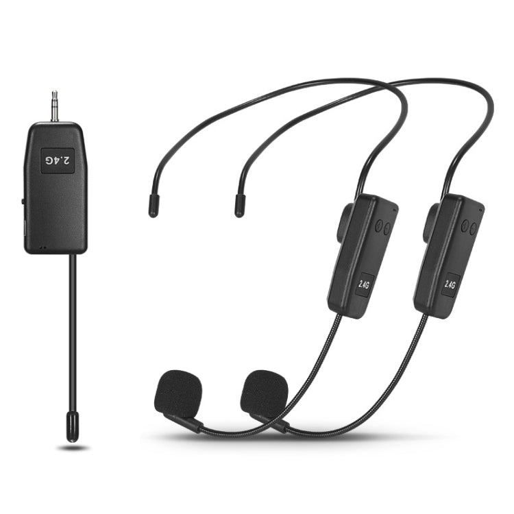One For Two UHF Wireless Headset Microphone Lavalier Headset Amplifier - Microphone by PMC TechLife | Online Shopping South Africa | PMC TechLife