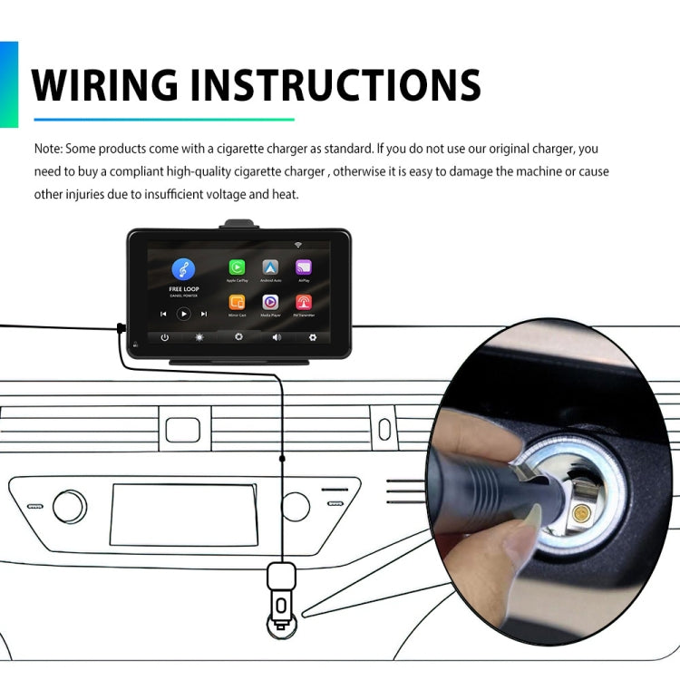 A3135 7 Inches HD Wired Smart Screen With Wireless CarPlay + Android Auto + Android With Camera - Car MP3 & MP4 & MP5 by PMC TechLife | Online Shopping South Africa | PMC TechLife