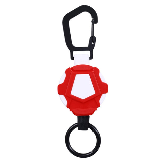 Telescopic High Resilience Steel Wire Rope Metal Anti-theft Buckle(Quick Release Ring Red White) - Hooks by PMC Jewellery | Online Shopping South Africa | PMC Jewellery | Buy Now Pay Later Mobicred