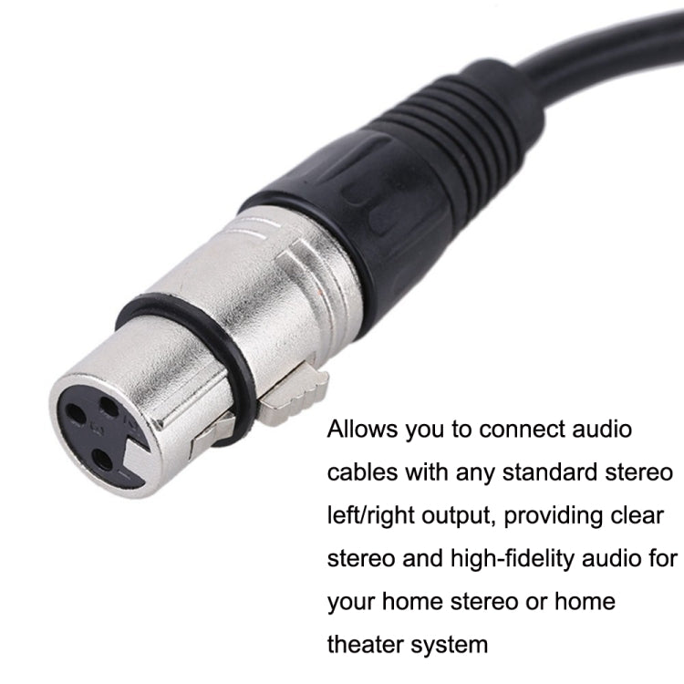 XLR Female To 2RCA Male Plug Stereo Audio Cable, Length: 0.5m - Microphone Audio Cable & Connector by PMC TechLife | Online Shopping South Africa | PMC TechLife