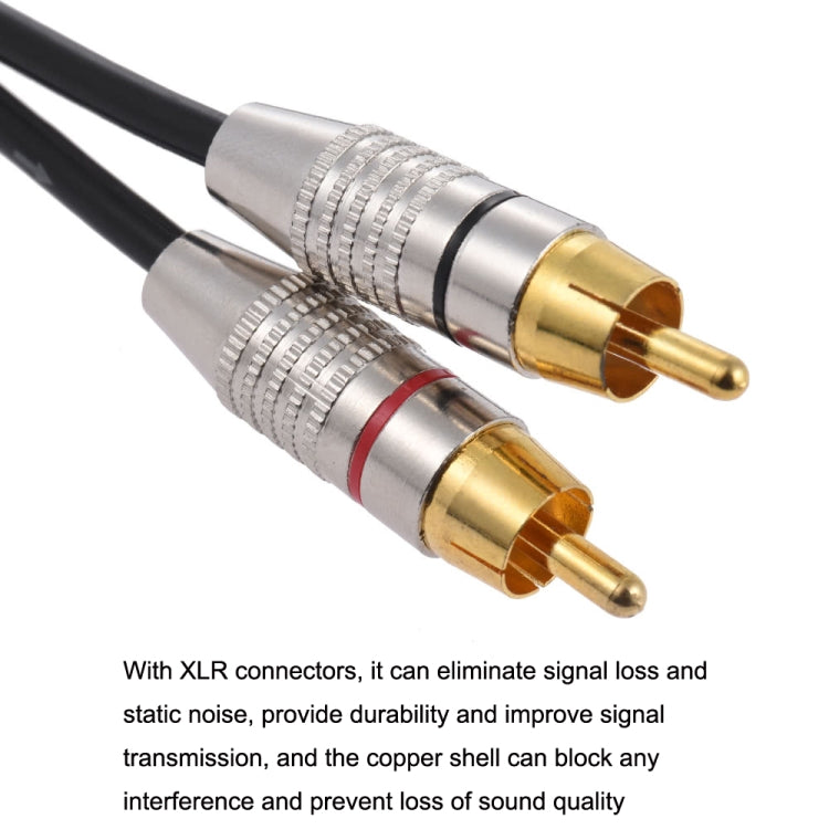 XLR Female To 2RCA Male Plug Stereo Audio Cable, Length: 10m - Microphone Audio Cable & Connector by PMC TechLife | Online Shopping South Africa | PMC TechLife | Buy Now Pay Later Mobicred