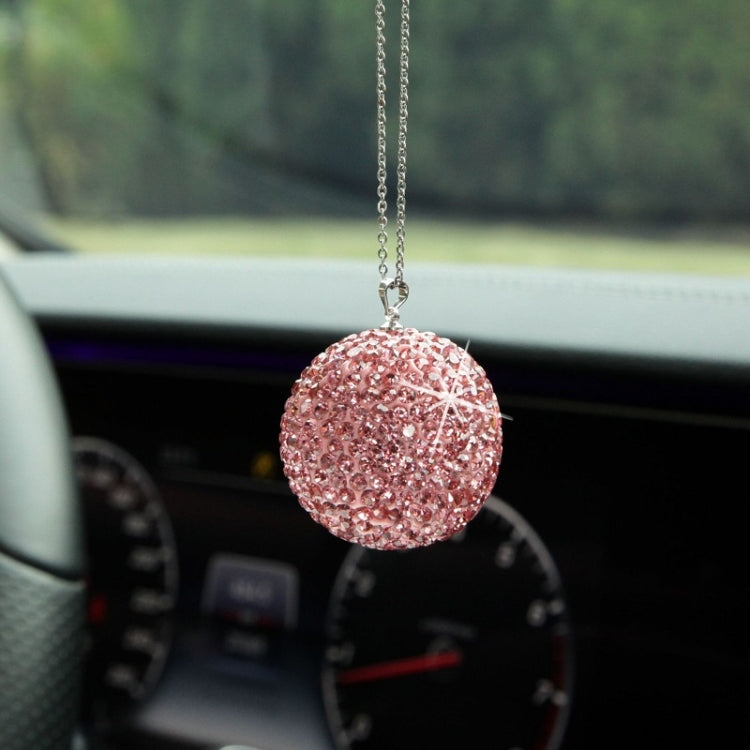 Car Diamond Crystal Ball Rearview Mirror Decoration Pendant(White) - free shipping - PMC TechLife - Order now!