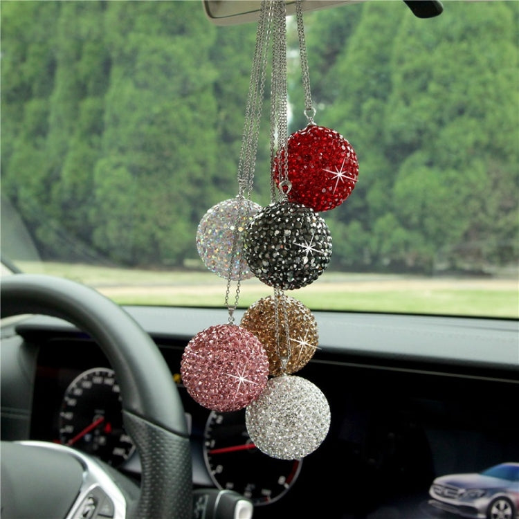 Car Diamond Crystal Ball Rearview Mirror Decoration Pendant(White) - Ornaments by PMC Jewellery | Online Shopping South Africa | PMC Jewellery | Buy Now Pay Later Mobicred