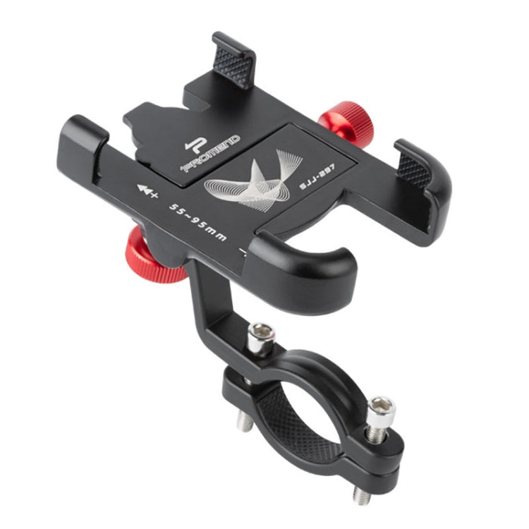 PROMEND SJJ-297 Aluminum Alloy Rotation Adjustable Bicycle Mobile Phone Bracket(Black) - Holders by PMC TechLife | Online Shopping South Africa | PMC TechLife | Buy Now Pay Later Mobicred