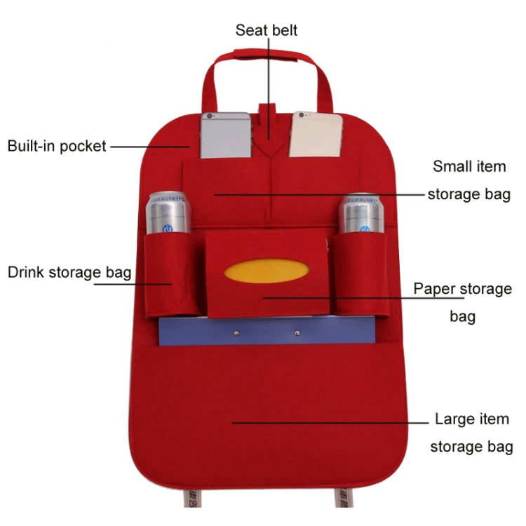Car Multifunctional Seat Back Storage Hanging Bag, Size: 40x56cm(Cream Color) - Stowing Tidying by PMC TechLife | Online Shopping South Africa | PMC TechLife | Buy Now Pay Later Mobicred