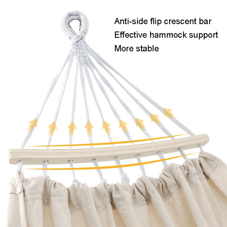 KLY829 Camping Indoor Hammock Outdoor Swing, Style: Double Reinforcement Anti-rollover Beige - Hammocks by PMC Jewellery | Online Shopping South Africa | PMC Jewellery