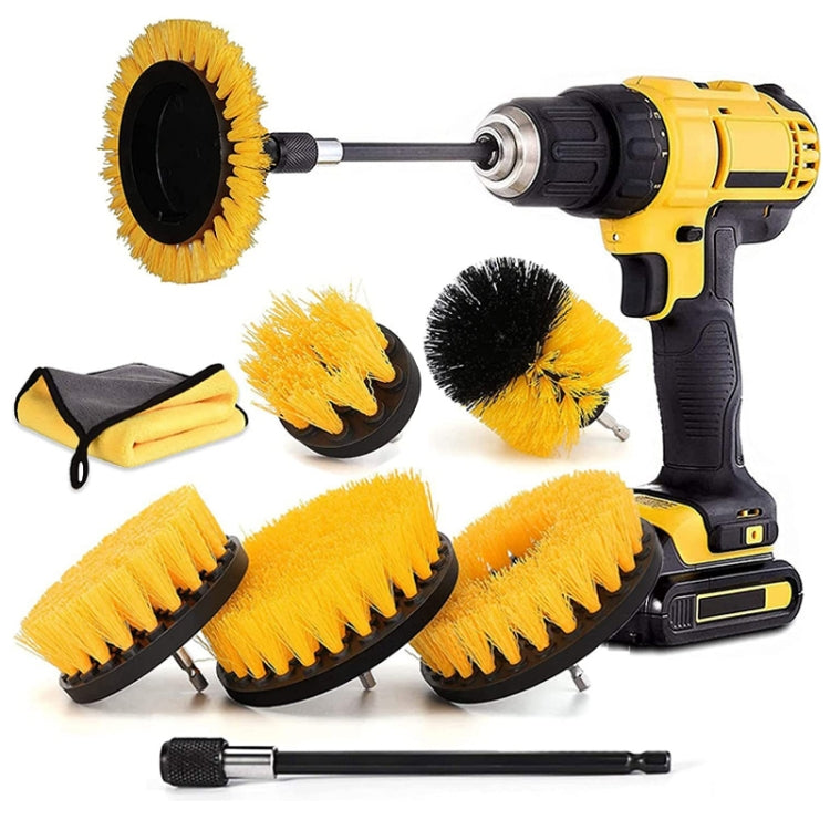 8 In 1 Electric Drill Crevice Cleaning Brush Car Wash Tool Set, Size: A Model(Yellow) - Car washing supplies by PMC TechLife | Online Shopping South Africa | PMC TechLife | Buy Now Pay Later Mobicred