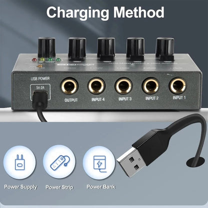 4 Way mixer With Single Channel Stereo Switching Mini Signal Hybrid Small Audio - Live Sound Effects Processors by PMC Jewellery | Online Shopping South Africa | PMC Jewellery | Buy Now Pay Later Mobicred