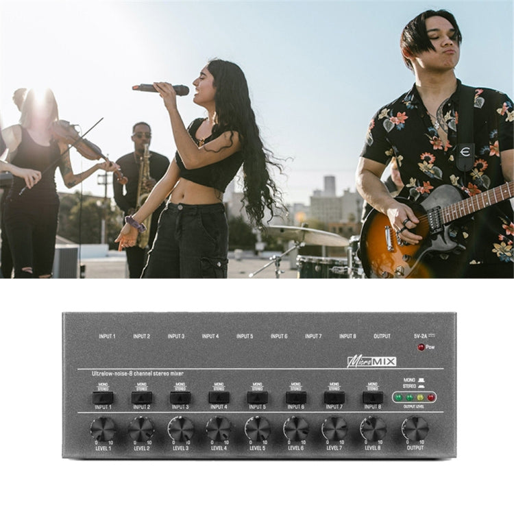 8 Way Mixer With Single Channel Stereo Switching Mini Signal Hybrid Small Audio - Live Sound Effects Processors by PMC Jewellery | Online Shopping South Africa | PMC Jewellery | Buy Now Pay Later Mobicred