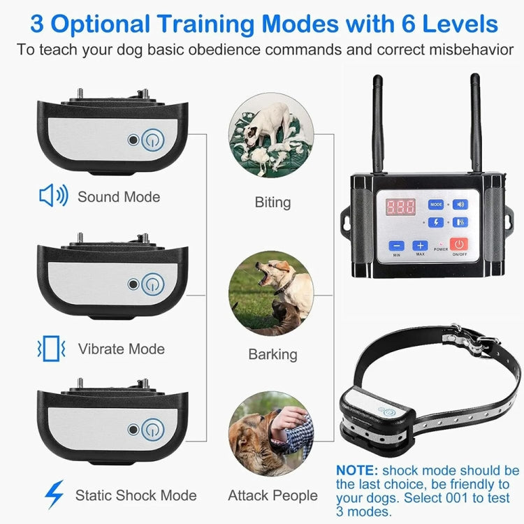 Outdoor Wireless Electronic Pet Fence Night Reflective Collar, Specification: One for Two(EU Plug) - Training Aids by PMC Jewellery | Online Shopping South Africa | PMC Jewellery | Buy Now Pay Later Mobicred