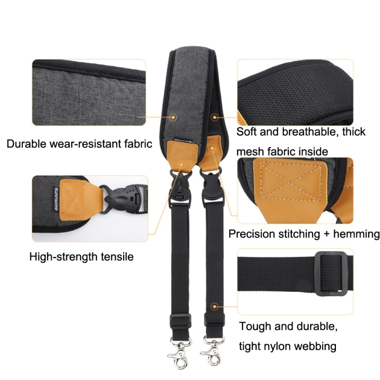 For DJI RS3 Mini Sunnylife RO-GS560 Lanyard Handheld Gimbal Double Buckle Comfortable Shoulder Strap Accessories(Black) - free shipping - PMC TechLife - Order now!
